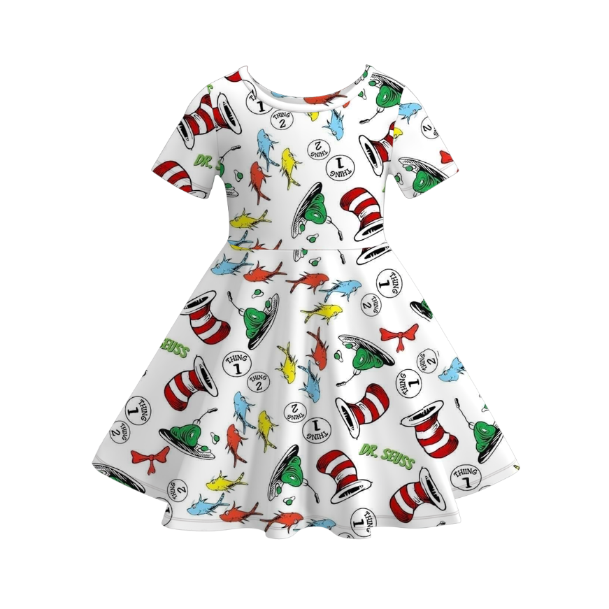 (Pre Order)Girls Spring and Summer DR SEUSS Print Dress