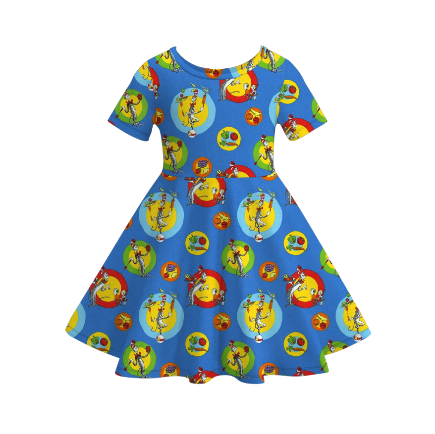 (Pre Order)Girls Spring and Summer DR SEUSS Print Dress