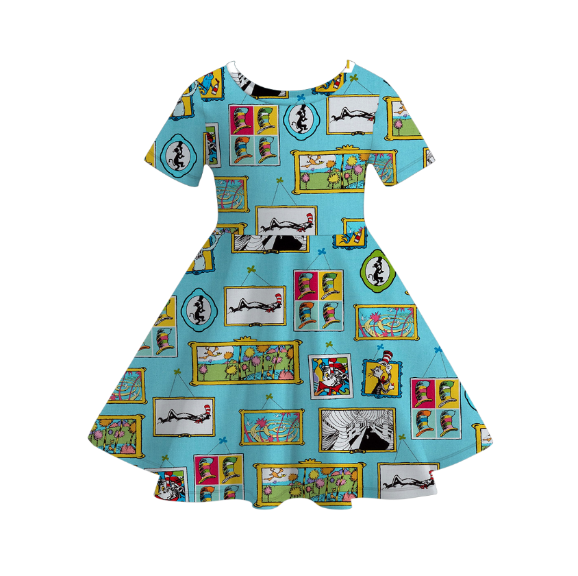 (Pre Order)Girls Spring and Summer DR SEUSS Print Dress