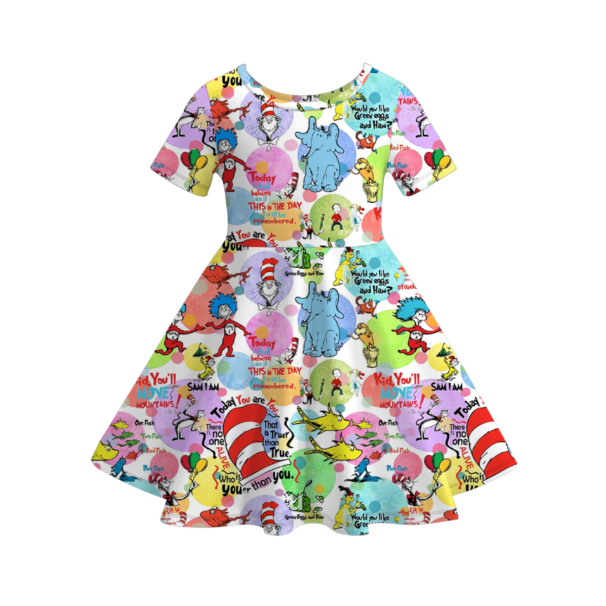 (Pre Order)Girls Spring and Summer DR SEUSS Print Dress