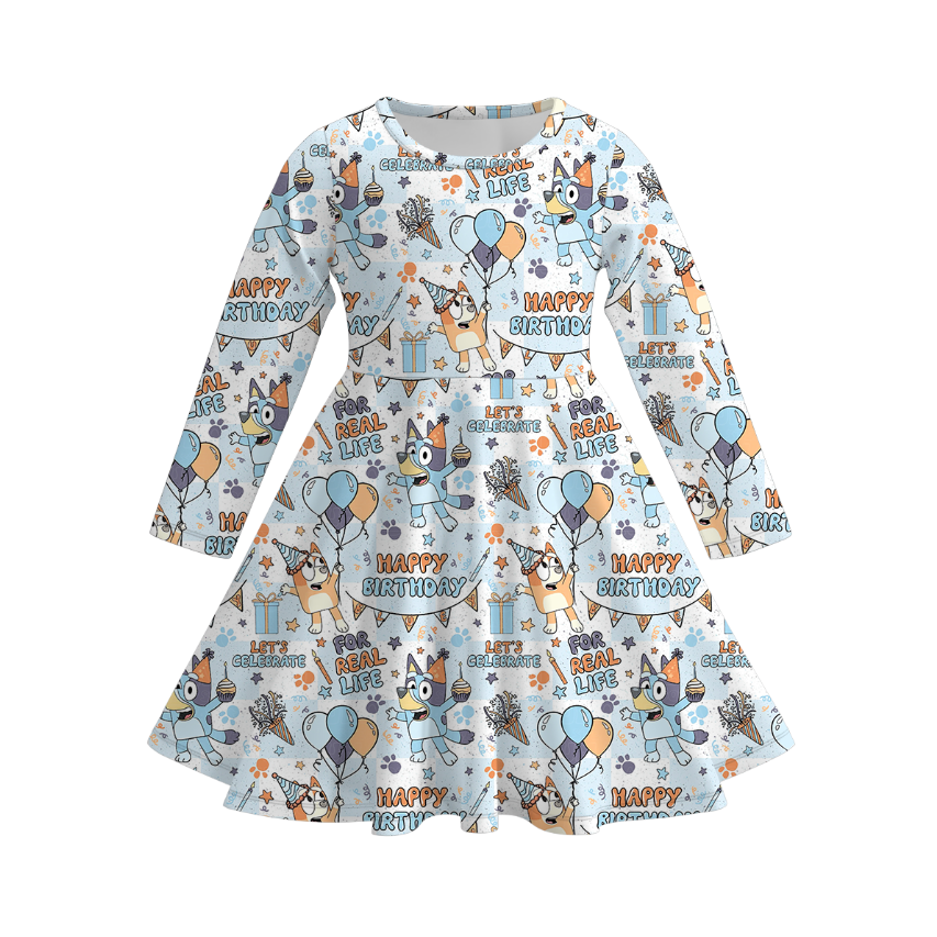 (Pre Order)Girls Cute Cartoon Character Print Dress