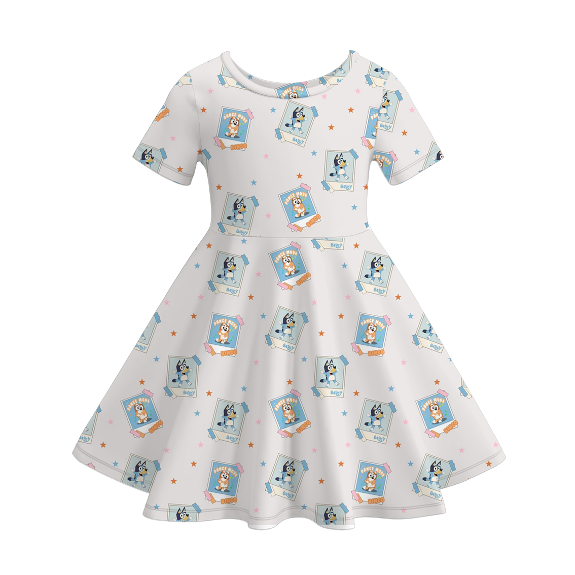 (Pre Order)Girls Spring and Summer Cartoon Character Print Dress