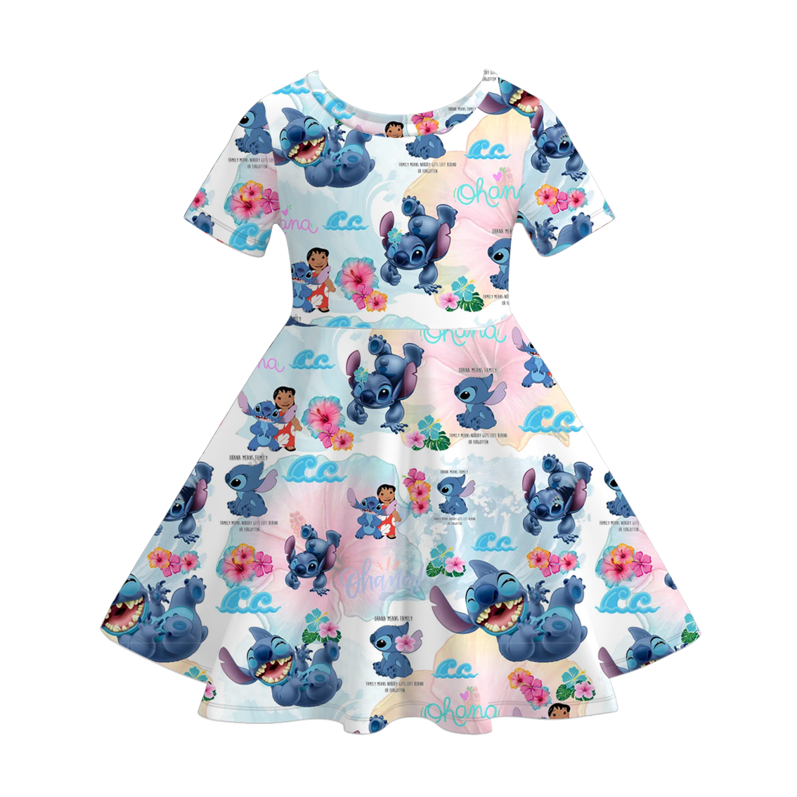 (Pre Order)Girls Spring and Summer Cartoon Character Print Dress