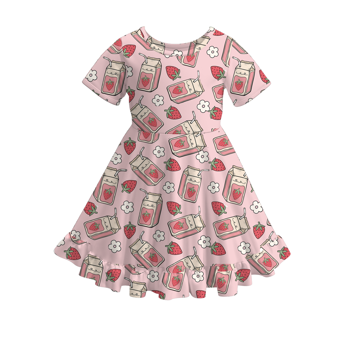 (Pre Order)Girls Spring and Summer Strawberry Print Dress