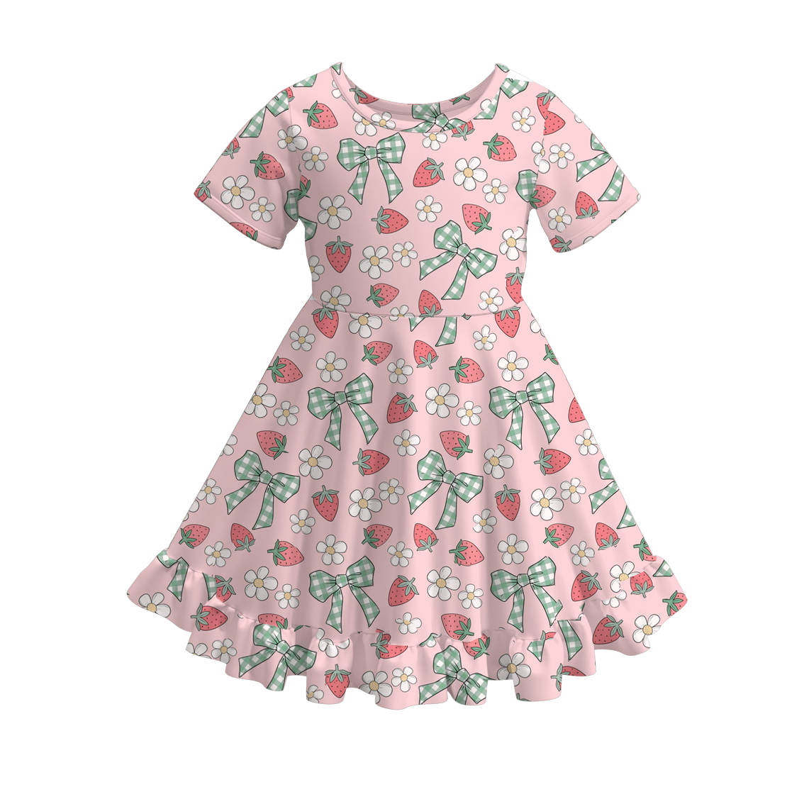 (Pre Order)Girls Spring and Summer Strawberry Print Dress