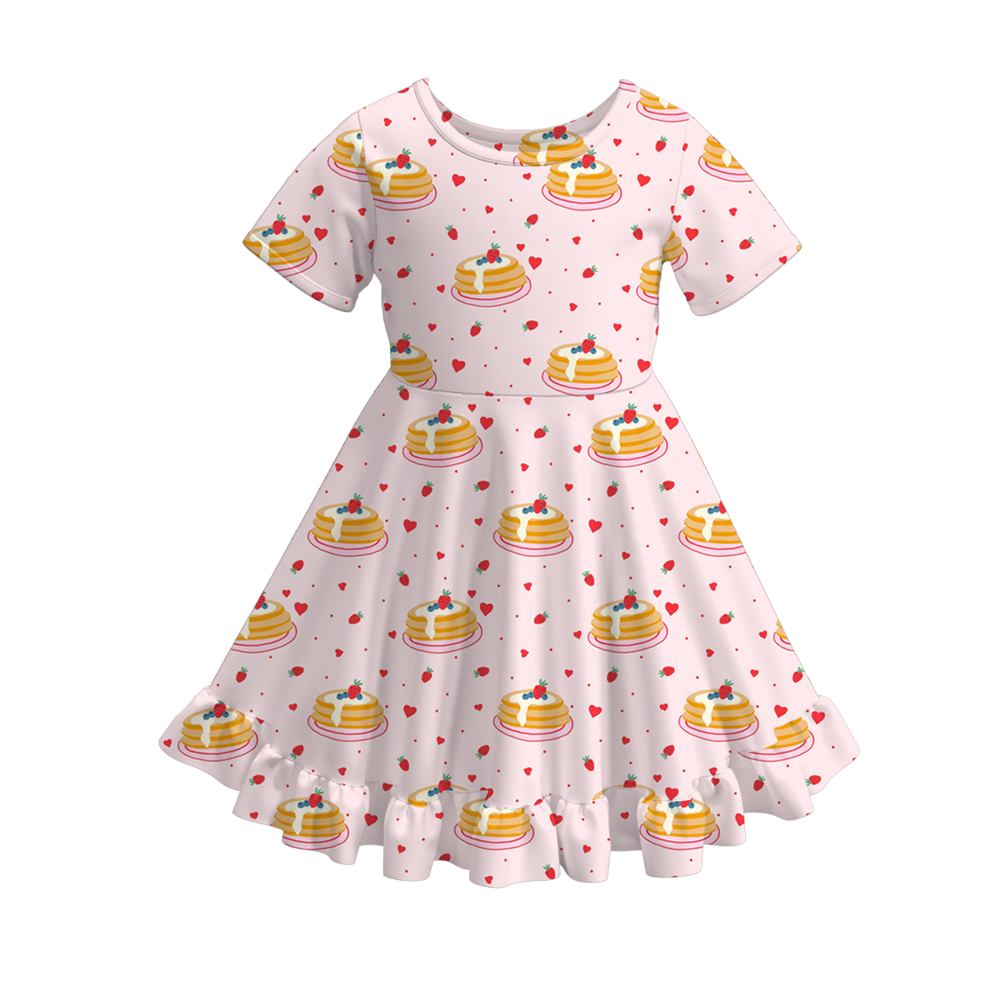 (Pre Order)Girls Spring and Summer Strawberry Print Dress