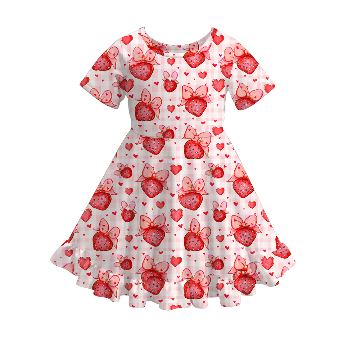 (Pre Order)Girls Spring and Summer Strawberry Print Dress