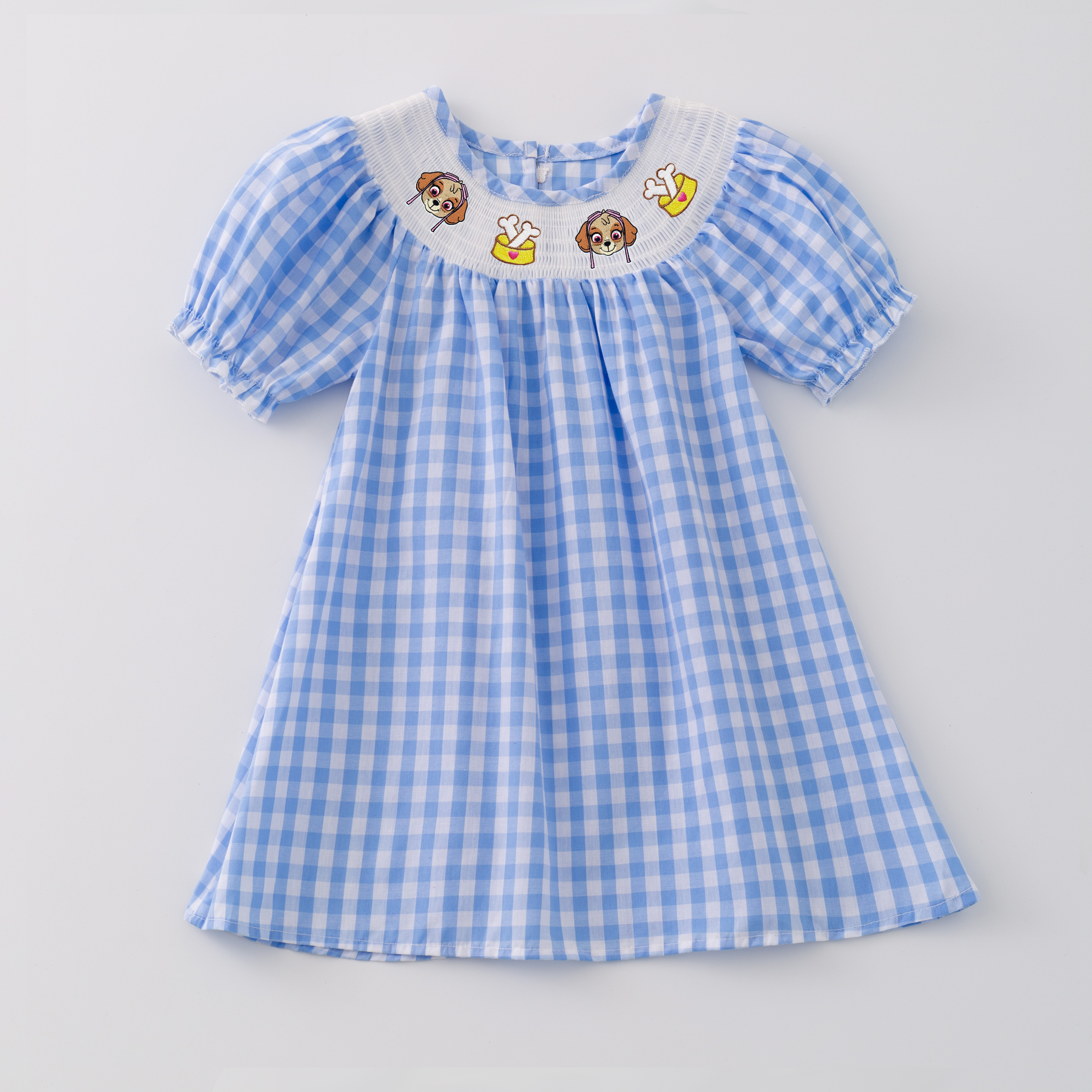 (Pre Order)Girls and Boys Spring Cartoon Character Embroidery Smocked Dress Romper Outfit