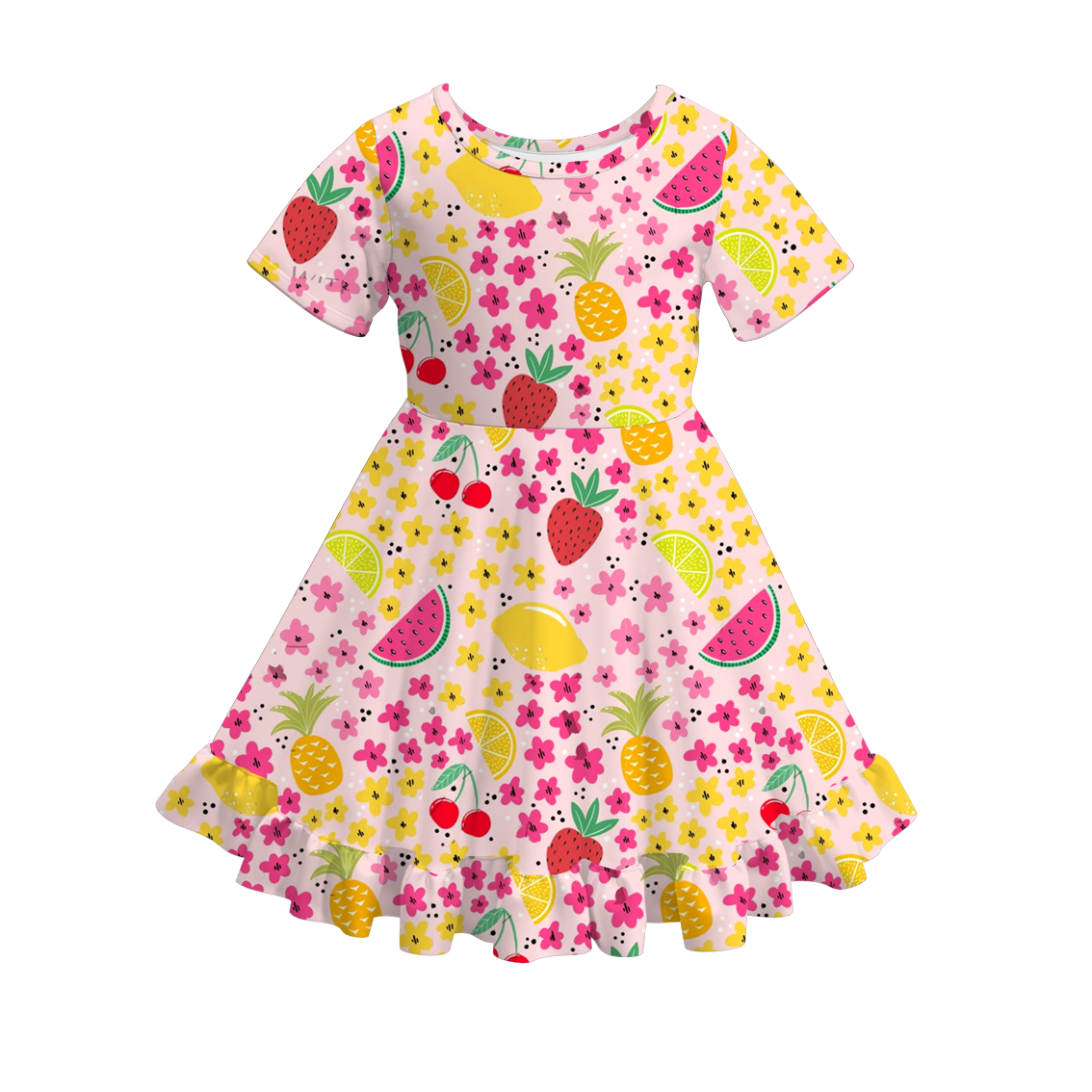 (Pre Order)Girls Spring and Summer Fruit Print Dress