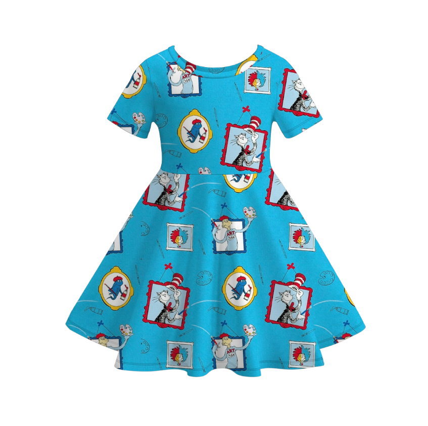 (Pre Order)Girls Spring and Summer DR SEUSS Print Dress