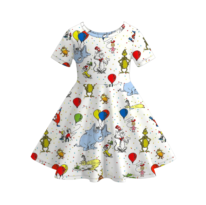 (Pre Order)Girls Spring and Summer DR SEUSS Print Dress