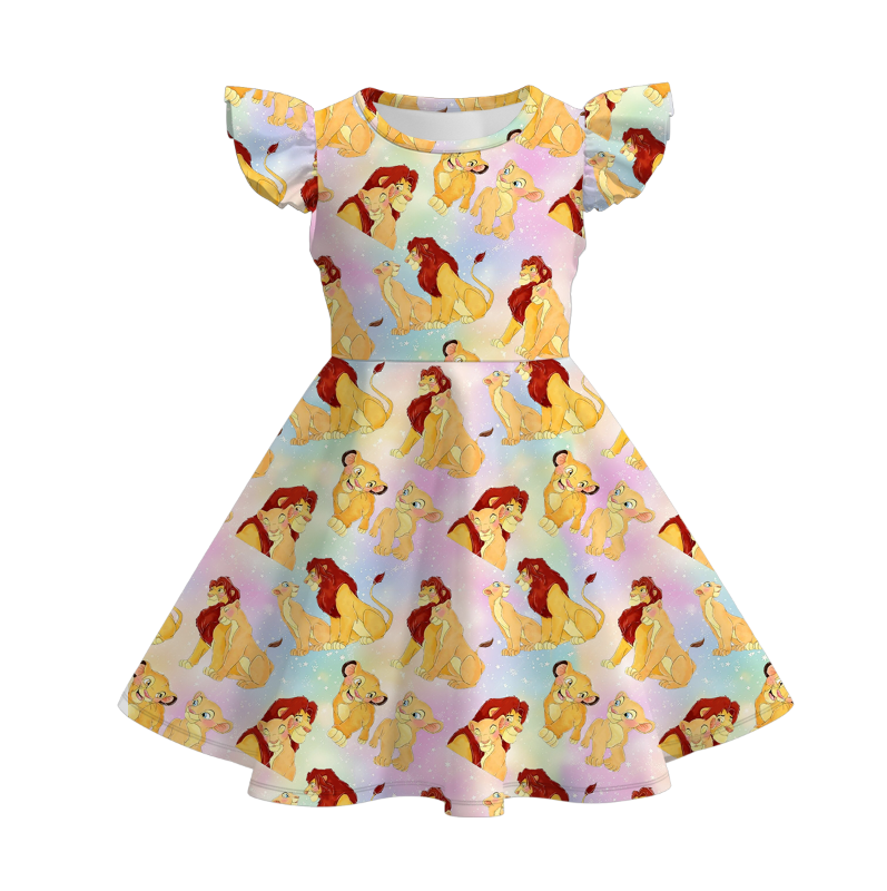 (Pre Order)Girls Spring and Summer Cartoon Print Dress
