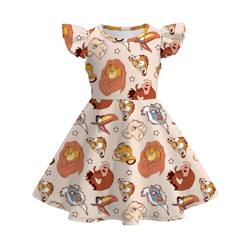 (Pre Order)Girls Spring and Summer Cartoon Print Dress