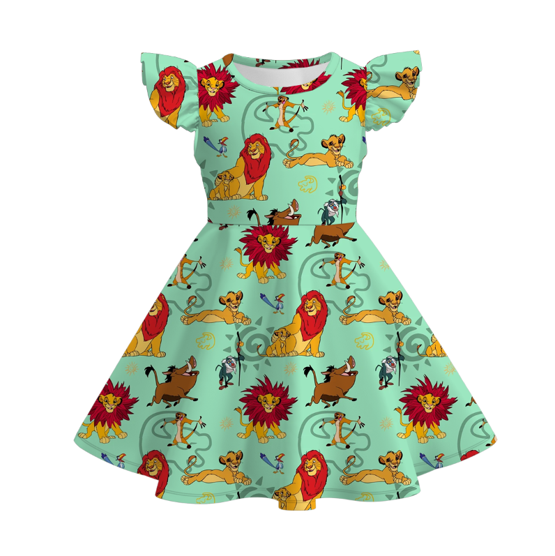 (Pre Order)Girls Spring and Summer Cartoon Print Dress