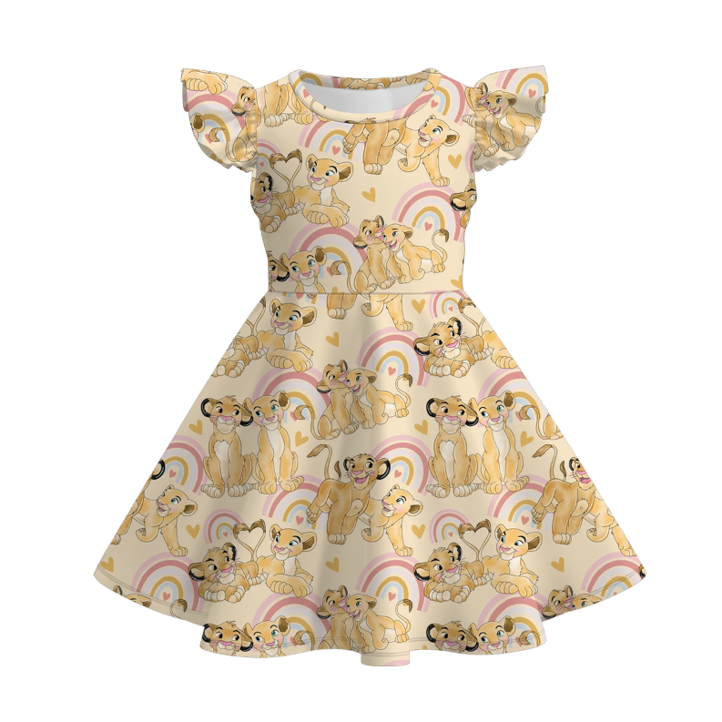 (Pre Order)Girls Spring and Summer Cartoon Print Dress