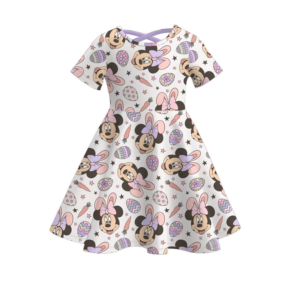 (Pre Order)Girls Spring and Summer Cartoon Character Print Dress
