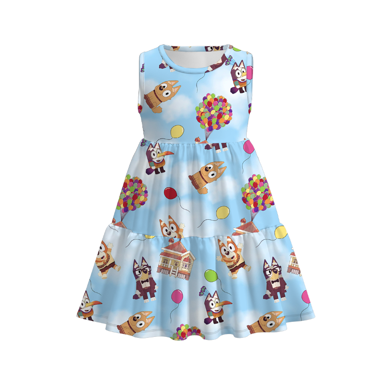 (Pre Order)Girls Spring and Summer Birthday Print Dress