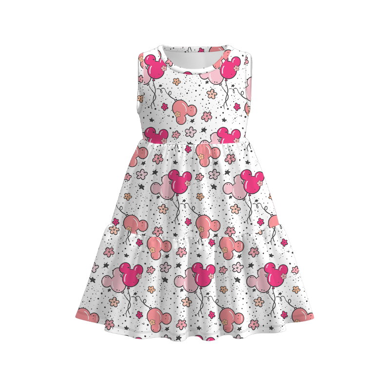 (Pre Order)Girls Spring and Summer Birthday Print Dress