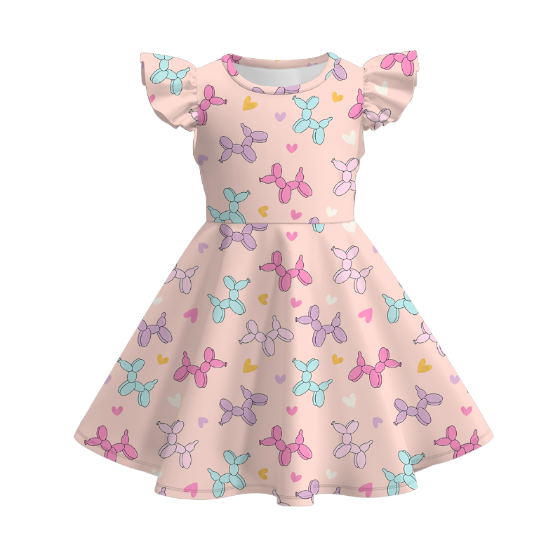 (Pre Order)Girls Spring and Summer Birthday Print Dress