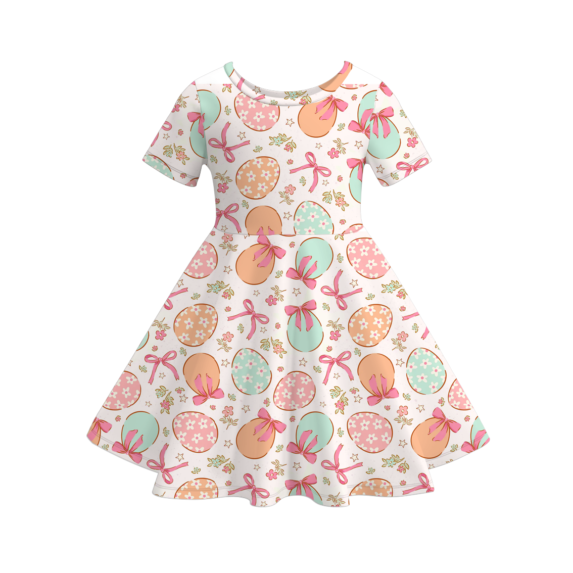 (Pre Order)Girls Easter Bunny Print Dress