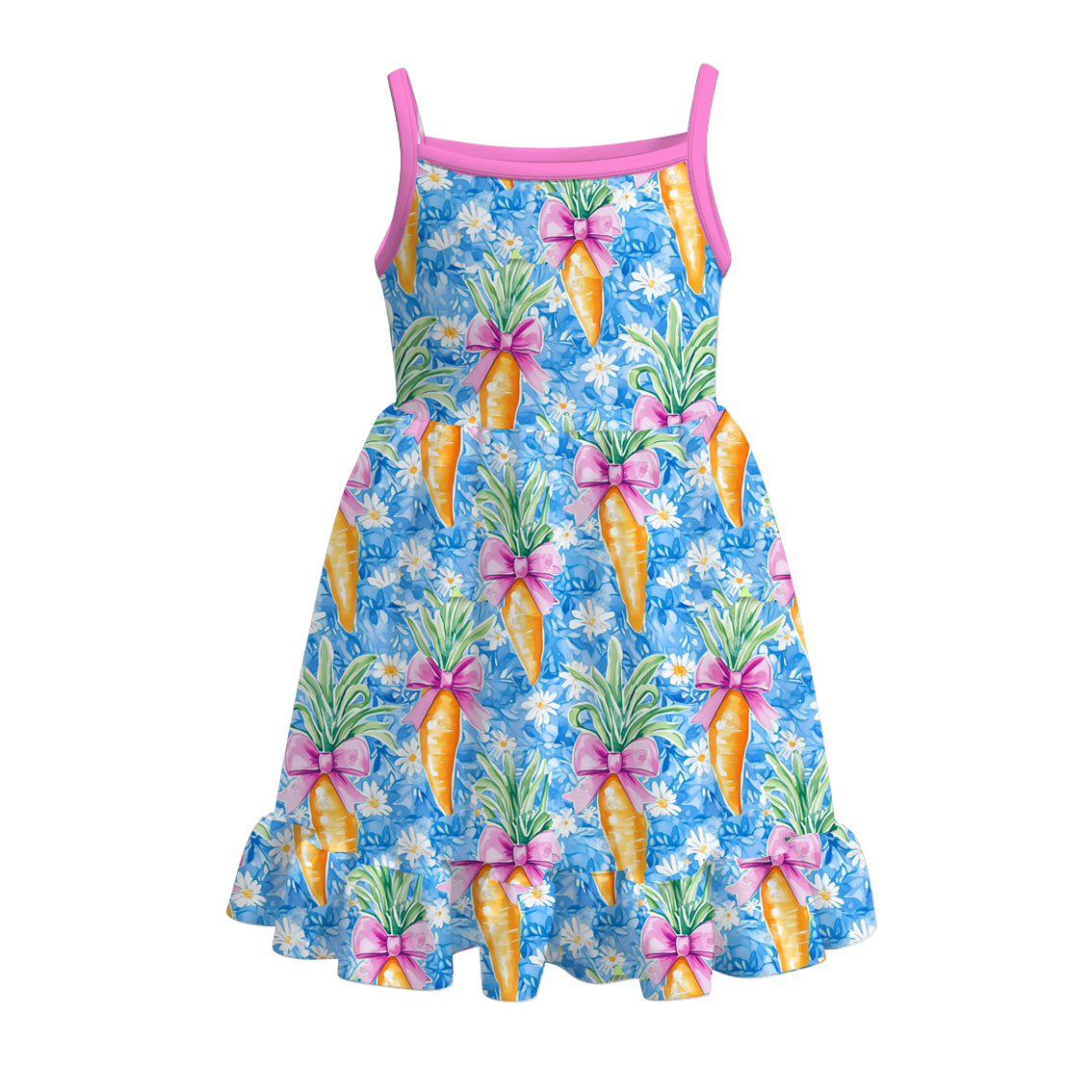 (Pre Order)Girls Easter Bunny Print Slip Dress