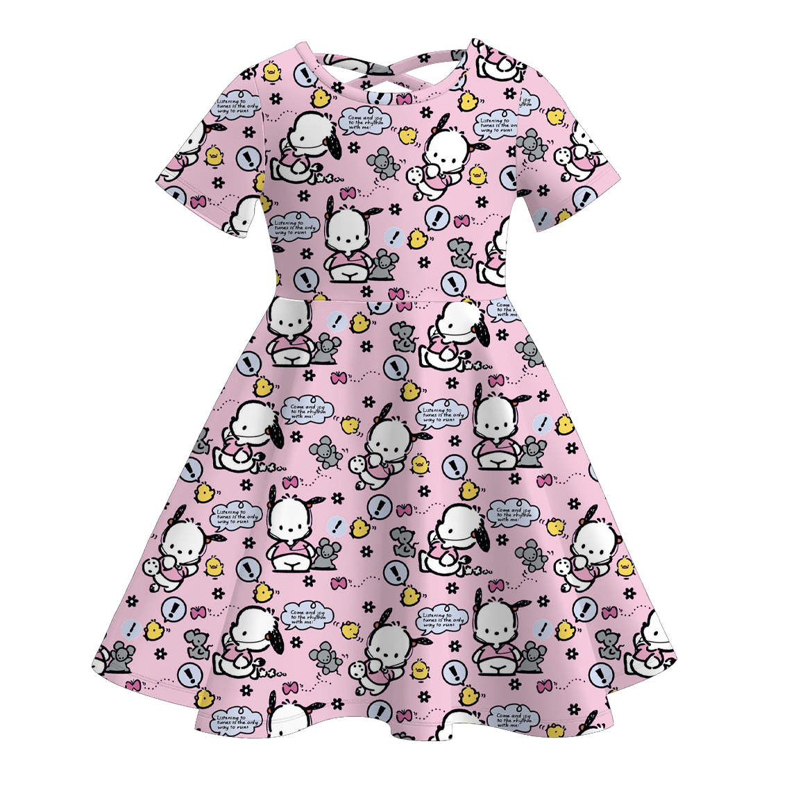 (Pre Order)Girls Spring and Summer Cartoon Print Twirl Dress