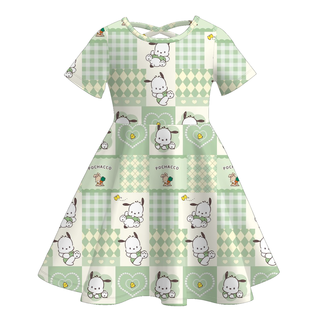 (Pre Order)Girls Spring and Summer Cartoon Print Twirl Dress