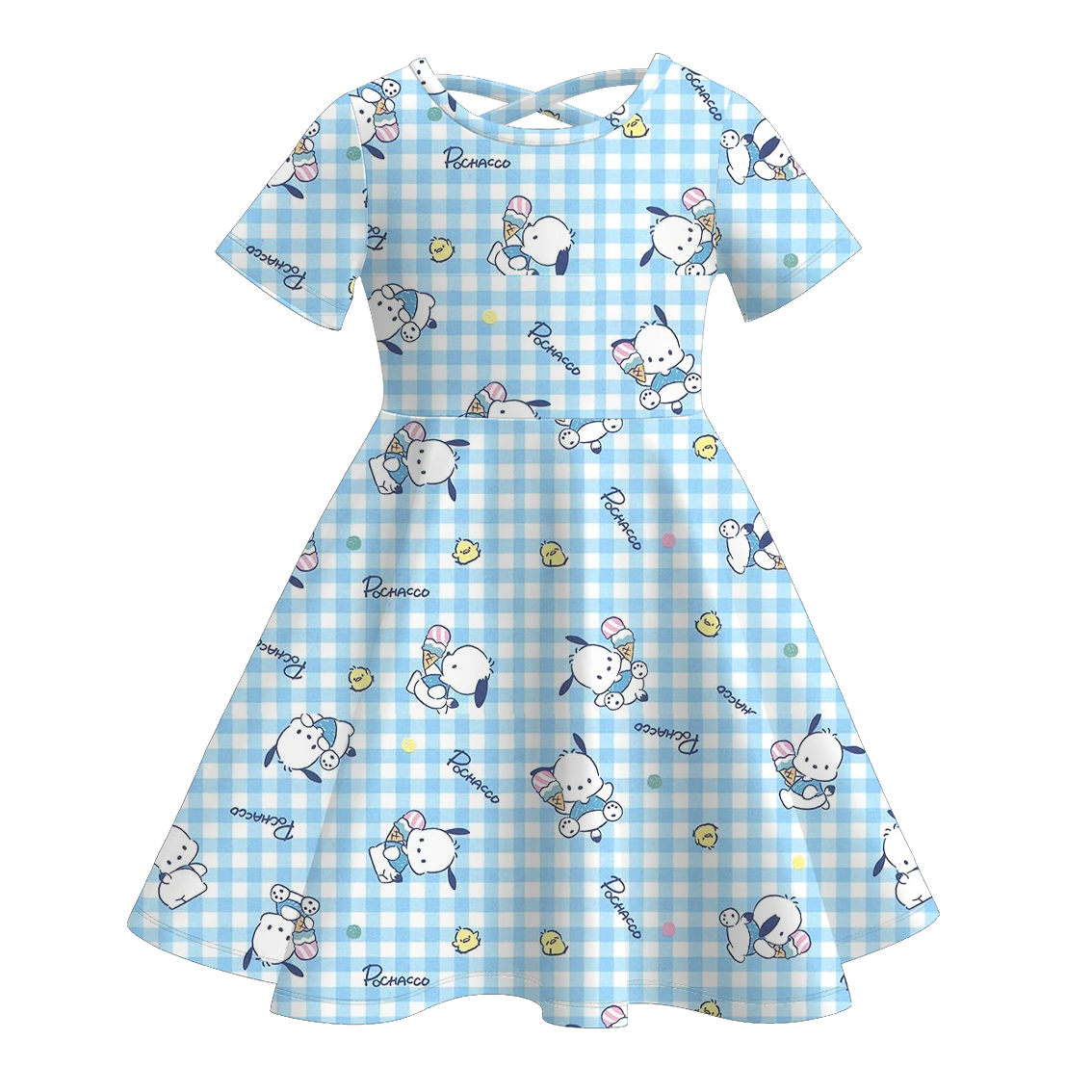 (Pre Order)Girls Spring and Summer Cartoon Print Twirl Dress