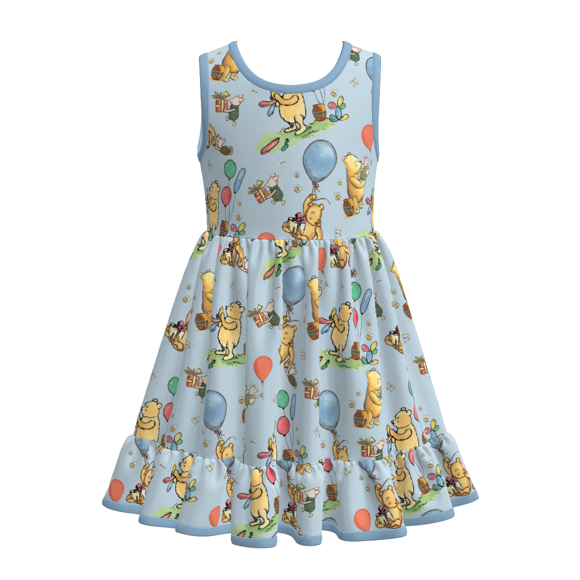 (Pre Order)Girls Spring and Summer Cartoon Print Dress