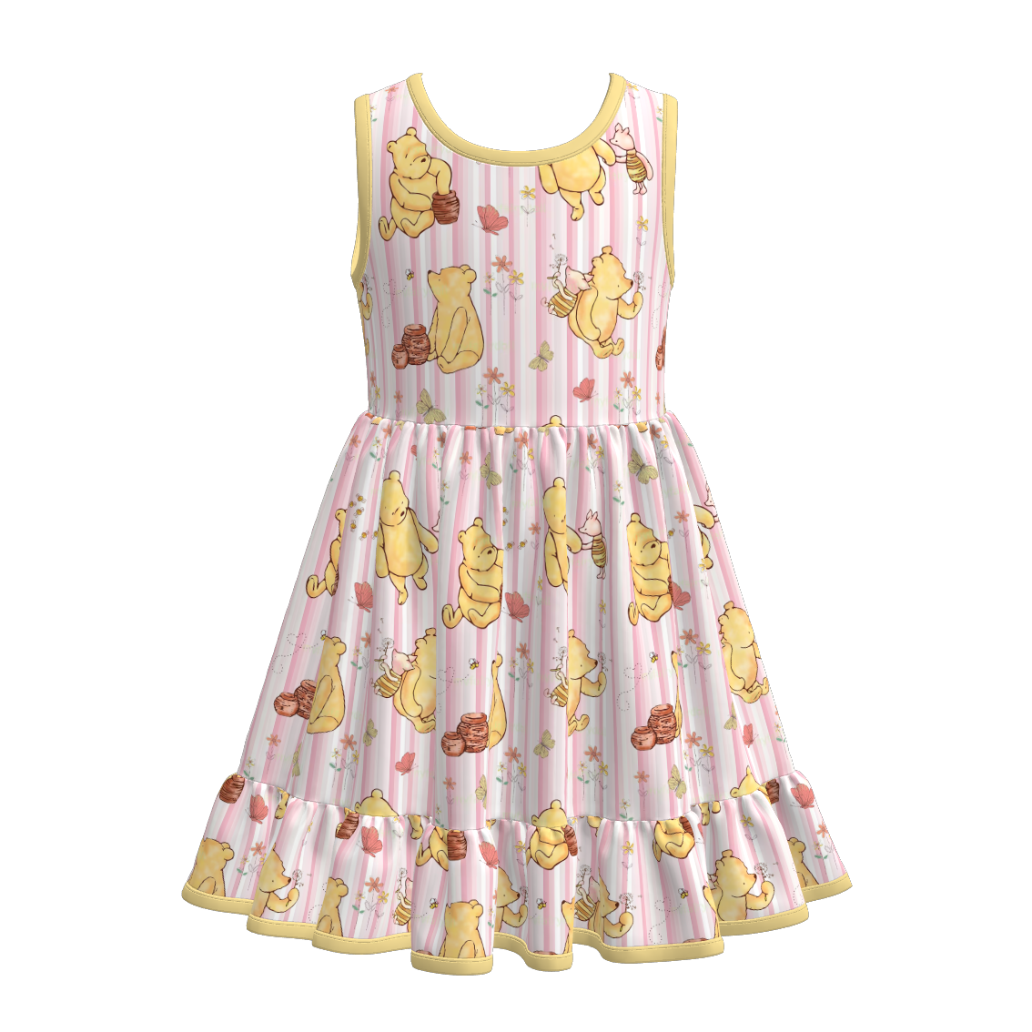 (Pre Order)Girls Spring and Summer Cartoon Print Dress