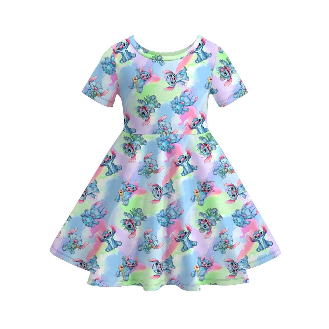 (Pre Order)Girls Spring and Summer Cartoon Print Dress