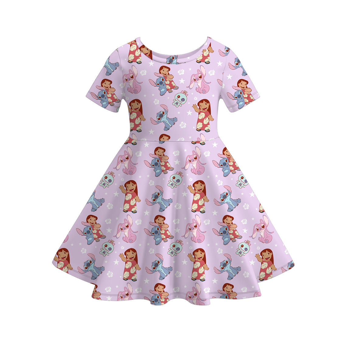 (Pre Order)Girls Spring and Summer Cartoon Print Dress