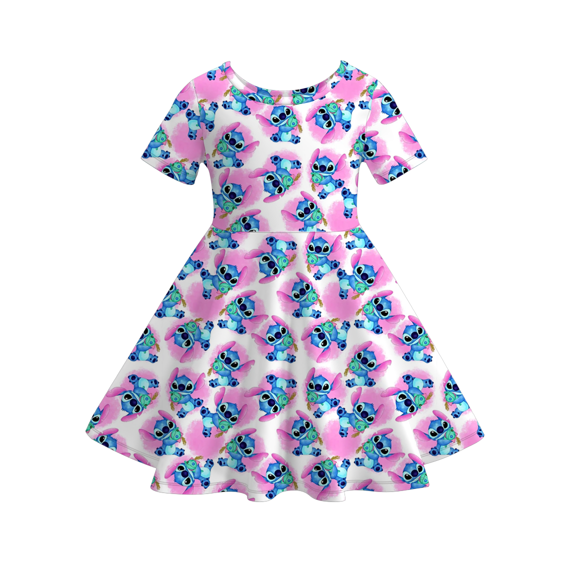 (Pre Order)Girls Spring and Summer Cartoon Print Dress
