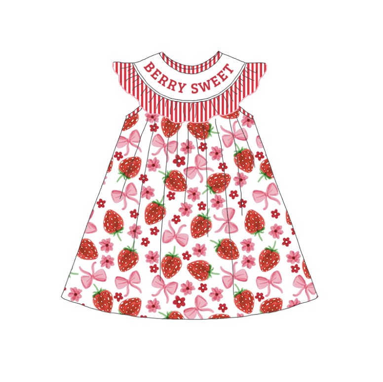 (Pre Order)Sisters Spring and Summer BERRY SWEET Embroidery Smocked Dress&Romper