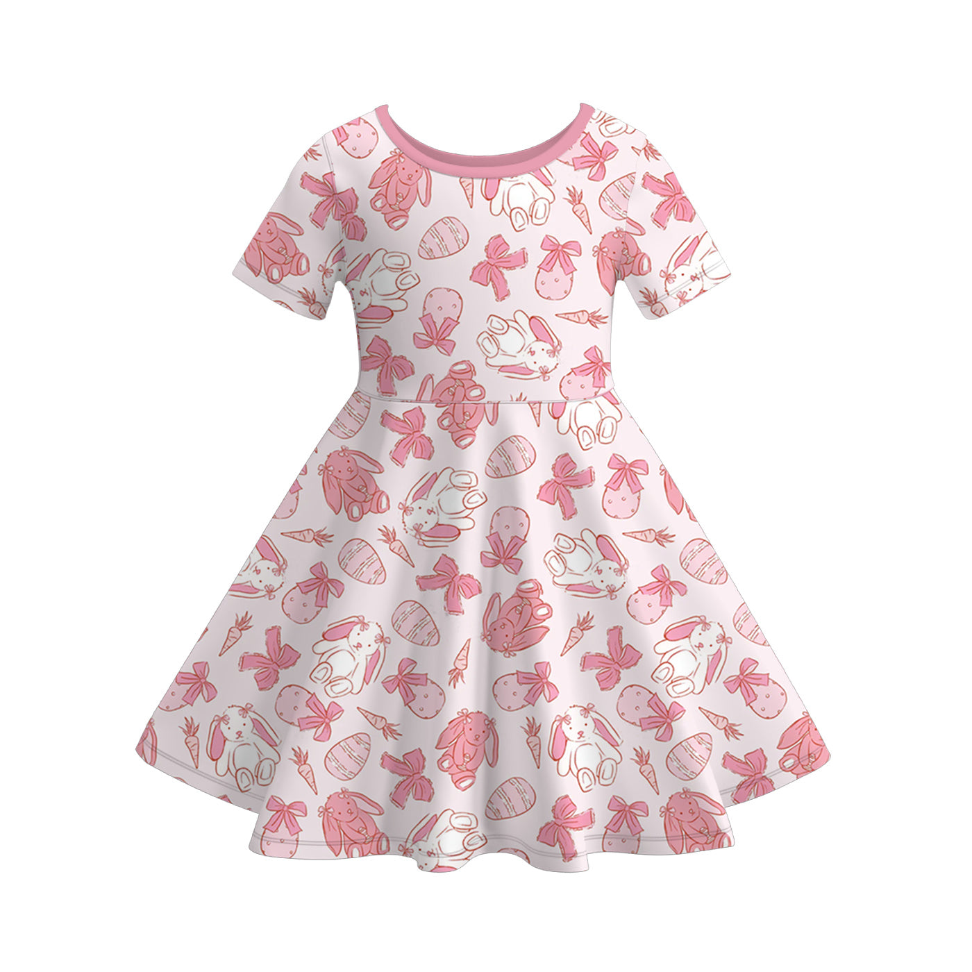 (Pre Order)Girls Easter Bunny Print Dress