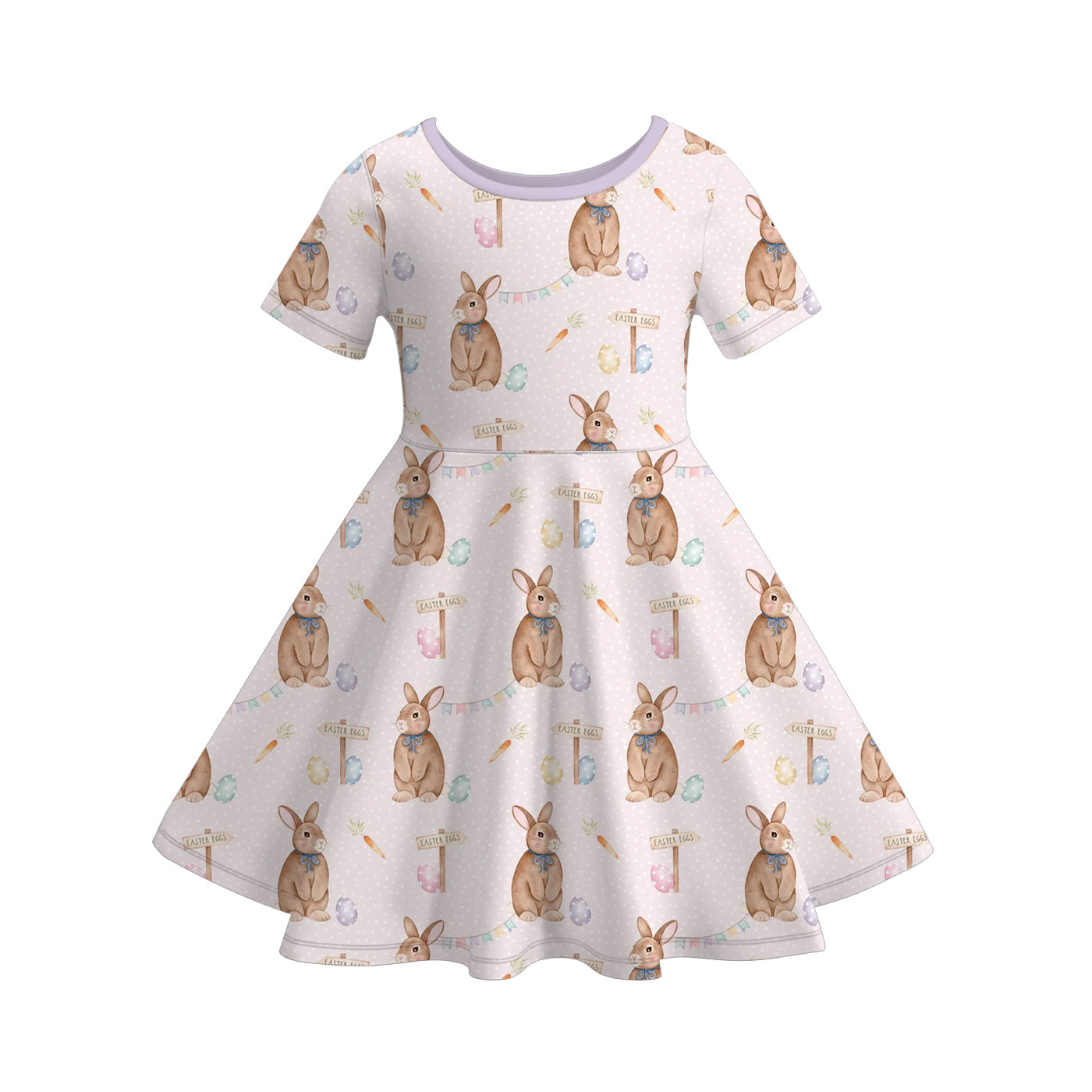 (Pre Order)Girls Easter Bunny Print Dress