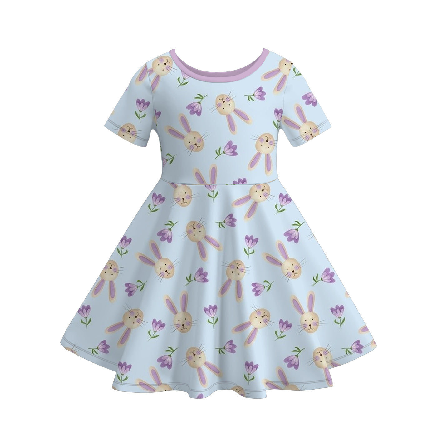 (Pre Order)Girls Easter Bunny Print Dress