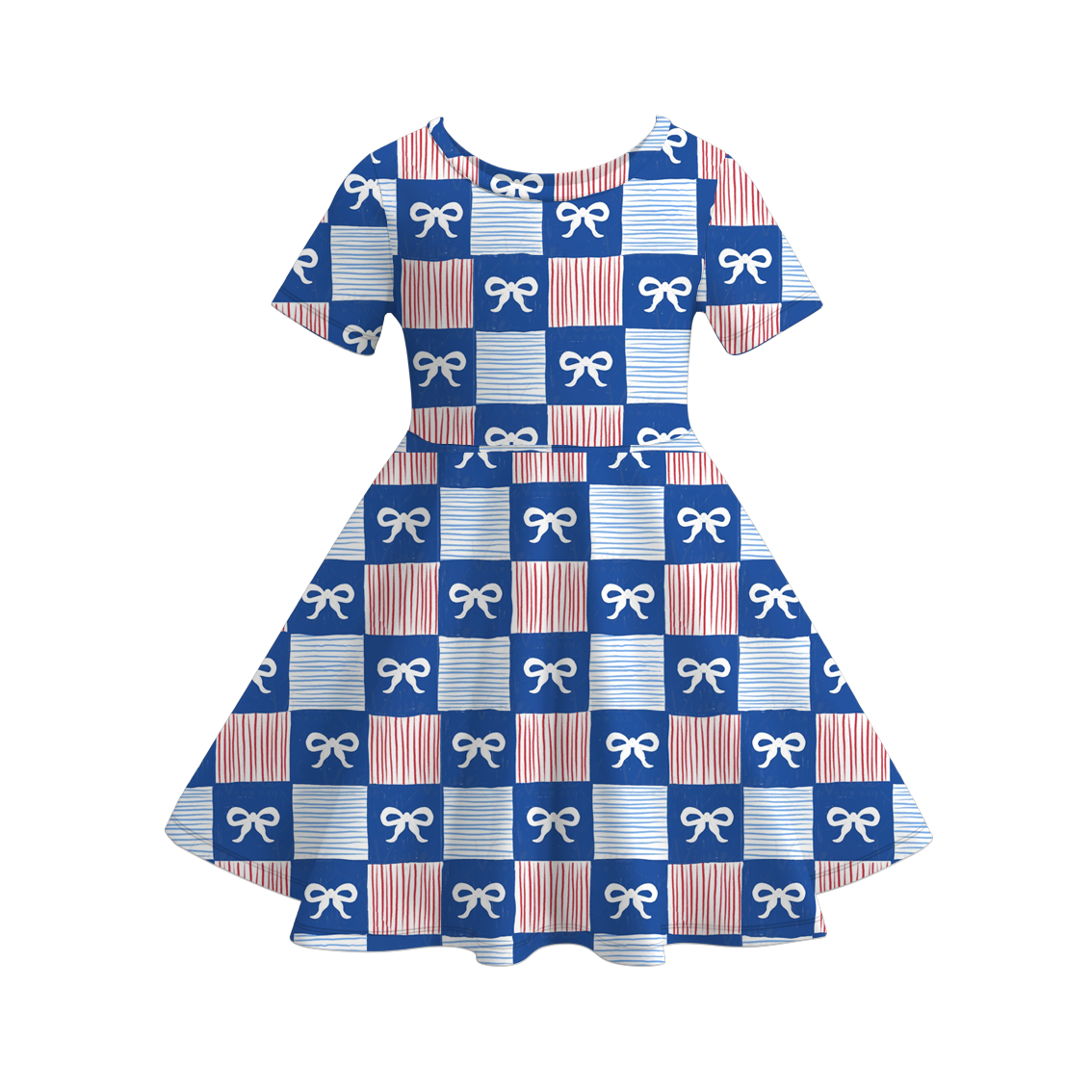 (Pre Order)Girls Patriotic Print Twirl Dress