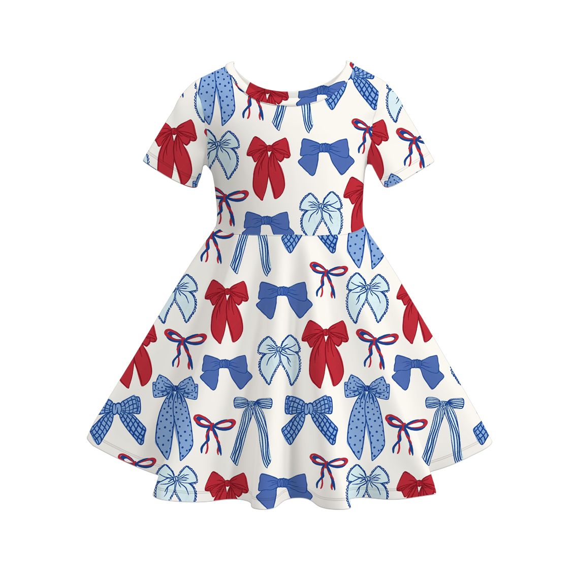 (Pre Order)Girls Patriotic Print Twirl Dress
