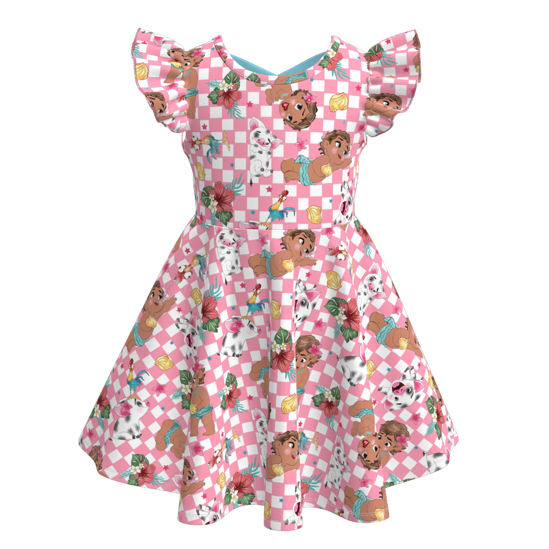 (Pre Order)Girls Spring and Summer Cartoon Character Print Dress