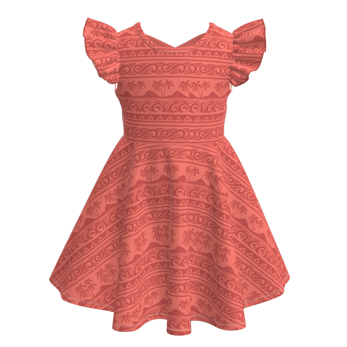 (Pre Order)Girls Spring and Summer Cartoon Character Print Dress