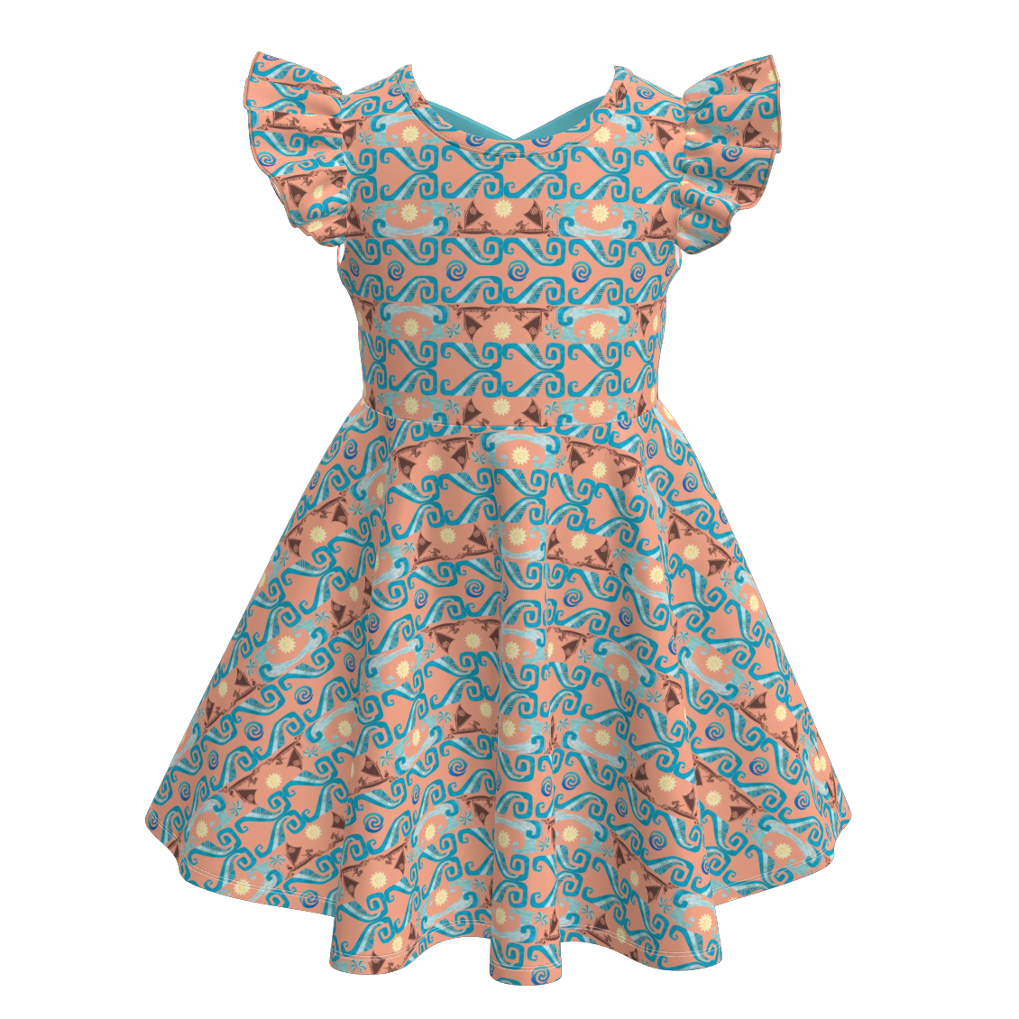 (Pre Order)Girls Spring and Summer Cartoon Character Print Dress