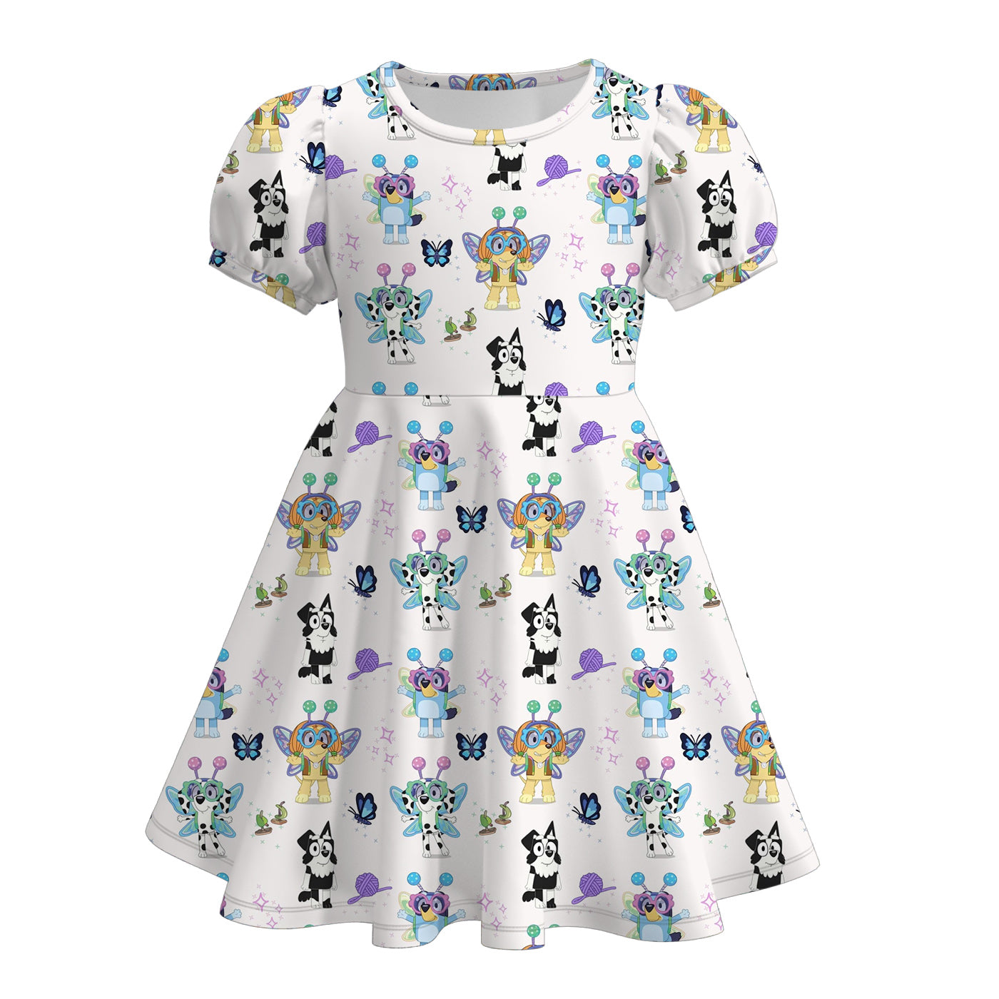 (Pre Order)Girls Spring and Summer Strawberry&Cartoon Print Dress