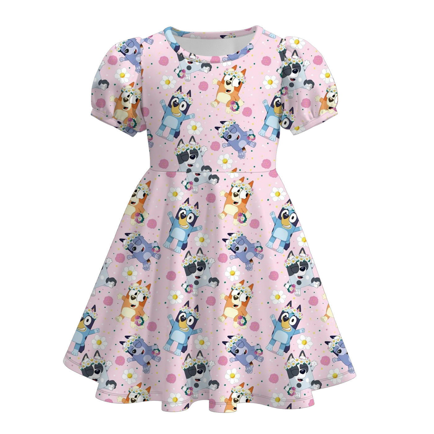 (Pre Order)Girls Spring and Summer Strawberry&Cartoon Print Dress