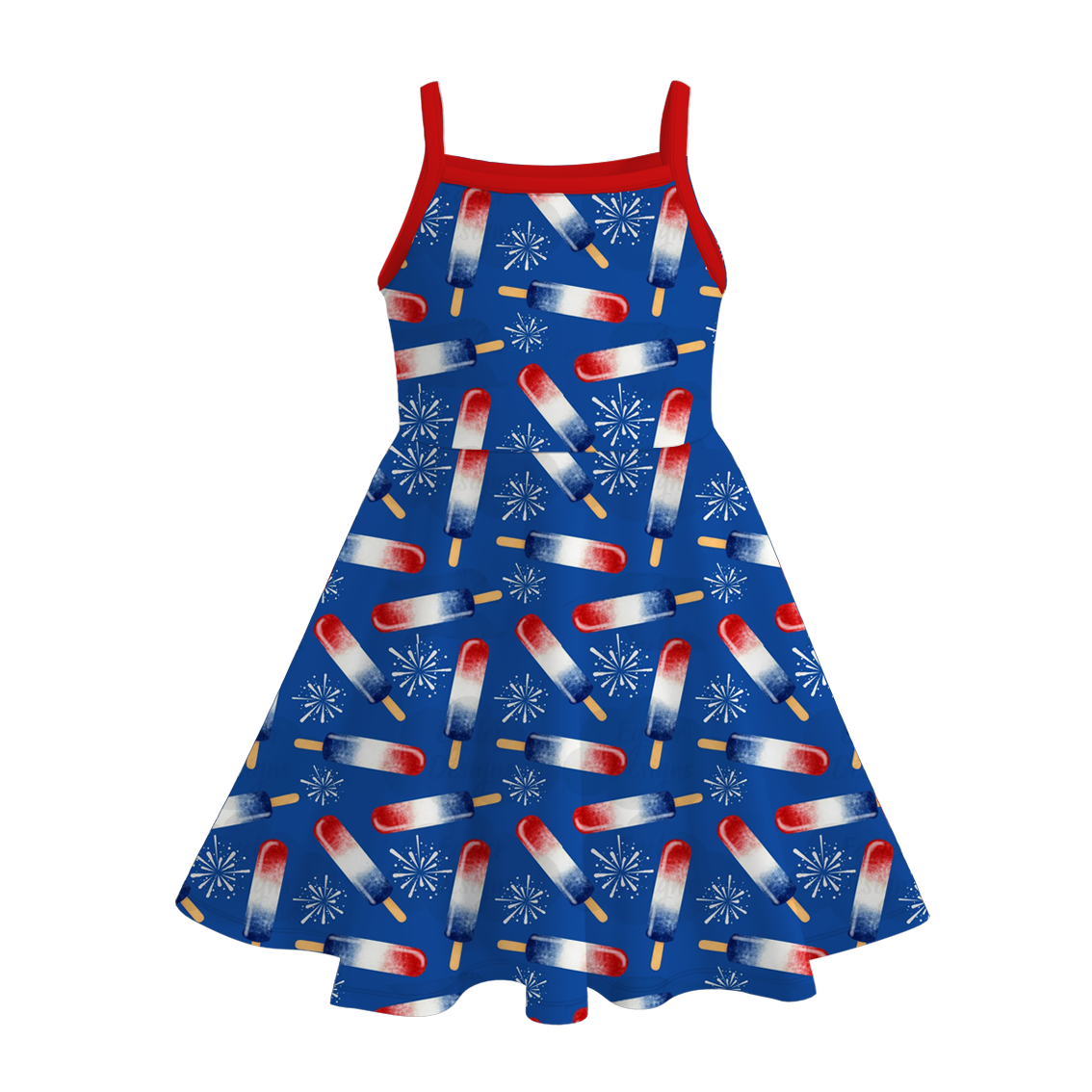 (Pre Order)Girls Patriotic Print Slip Dress