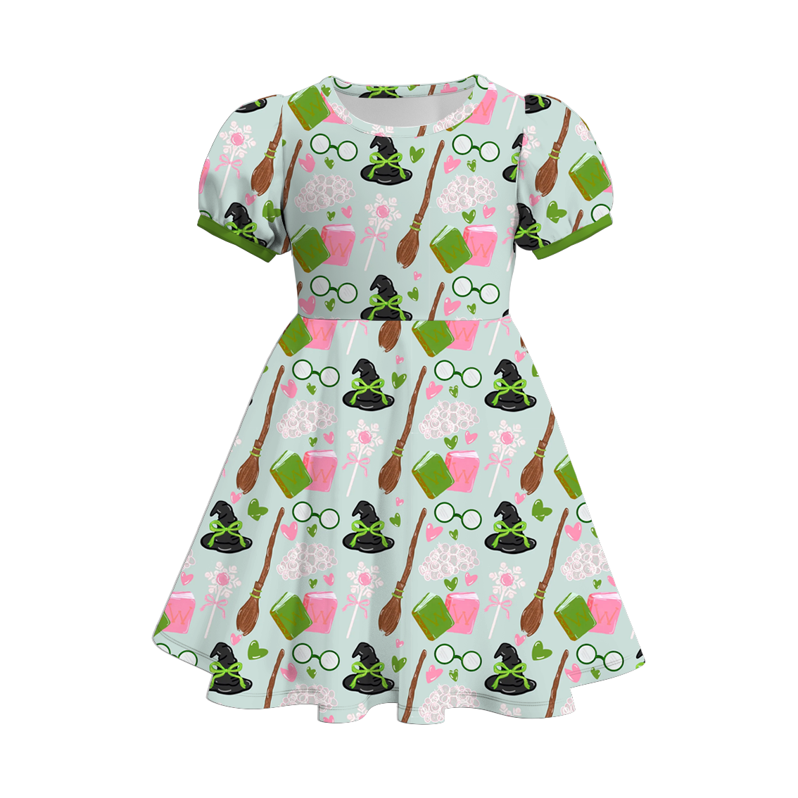(Pre Order)Girls Spring and Summer Movie Character Print Dress