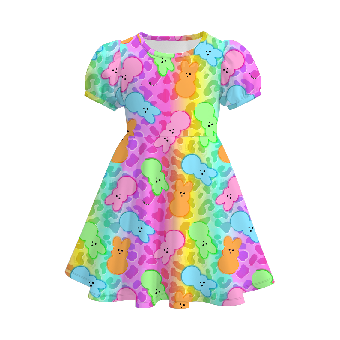 (Pre Order)Girls Easter Bunny Print Dress