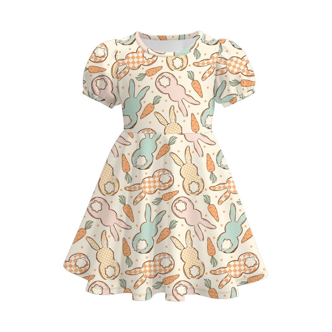 (Pre Order)Girls Easter Bunny Print Dress