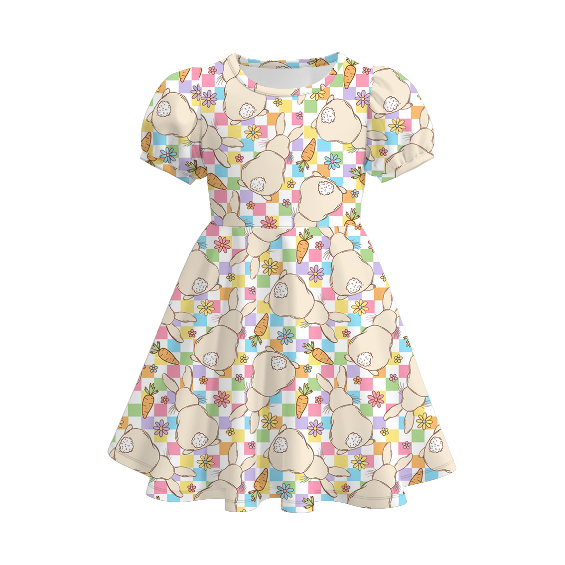 (Pre Order)Girls Easter Bunny Print Dress