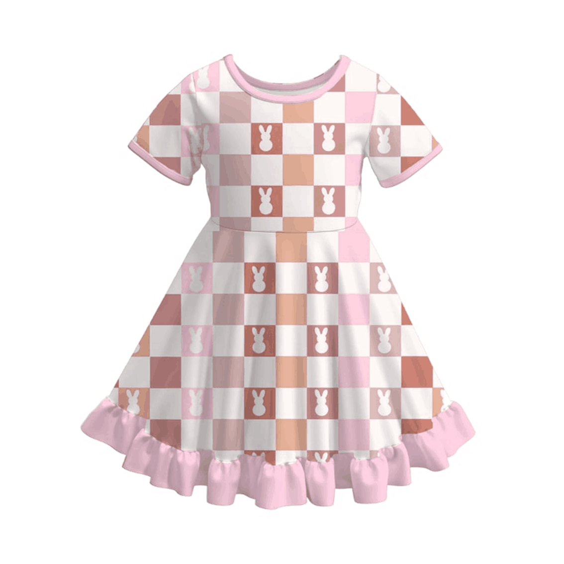 (Pre Order)Girls Easter Bunny Print Dress